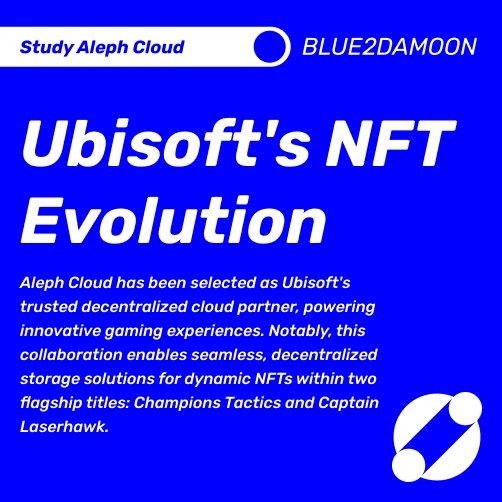 Purple2daMoon 🚀 🕶️ (@blue2damoon) on Twitter photo Aleph Cloud has been selected as Ubisoft's trusted decentralized cloud partner, powering innovative gaming experiences. Notably, this collaboration enables seamless, decentralized storage solutions for dynamic NFTs within two flagship titles: <a href="/ChampionsVerse/">Champions Tactics</a> and <a href="/EdenOnline_exe/">Captain Laserhawk Universe 🦅</a> Aleph Cloud has been selected as Ubisoft's trusted decentralized cloud partner, powering innovative gaming experiences. Notably, this collaboration enables seamless, decentralized storage solutions for dynamic NFTs within two flagship titles: <a href="/ChampionsVerse/">Champions Tactics</a> and <a href="/EdenOnline_exe/">Captain Laserhawk Universe 🦅</a>