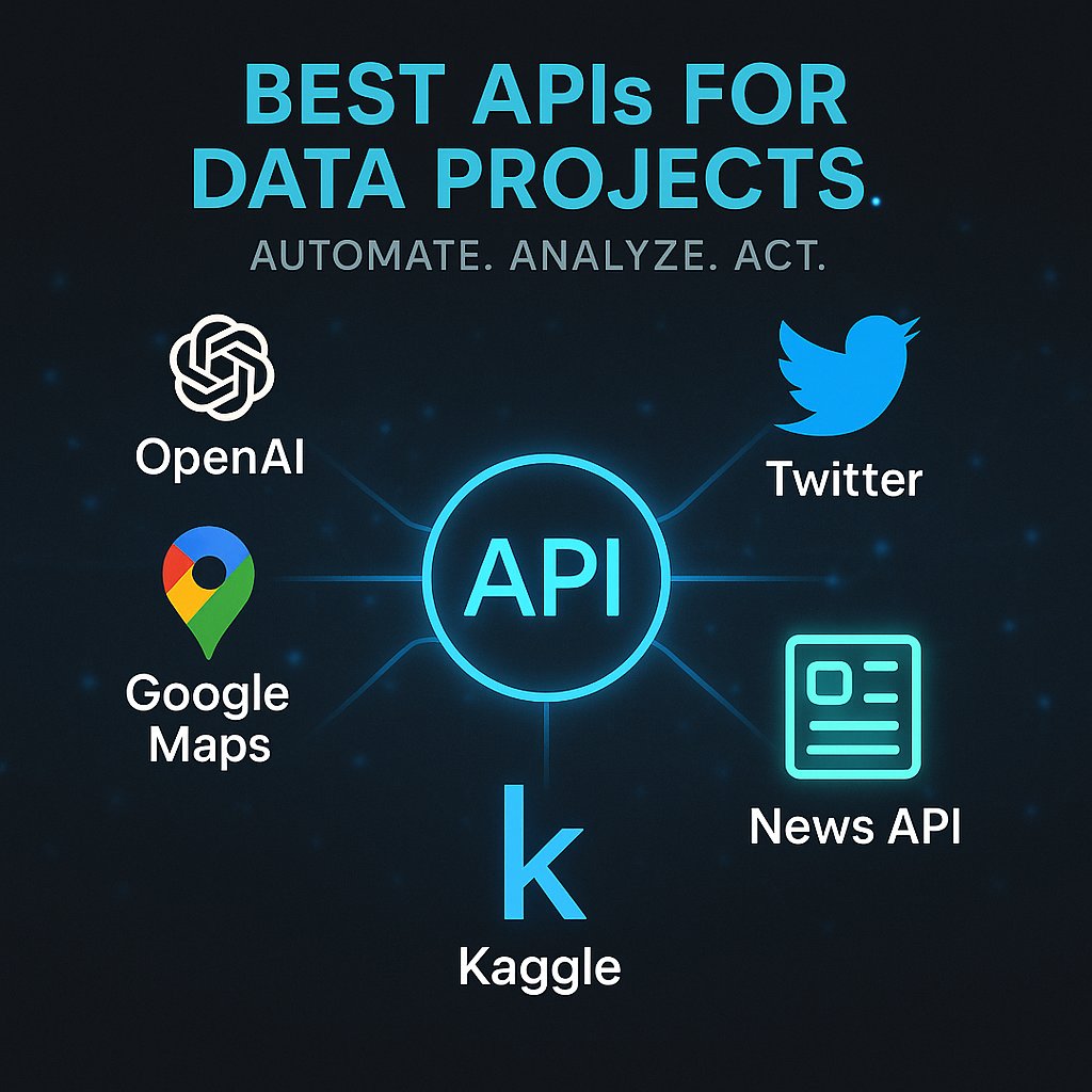 data_sciencesch's tweet image. Supercharge Your Data Projects with These Free APIs!

Perfect for students, freshers, and developers looking to boost their portfolio or solve real-world problems with data.
📞 DM us to learn how to use these APIs hands-on in our Data Science course!

#DataScience #FreeAPIs