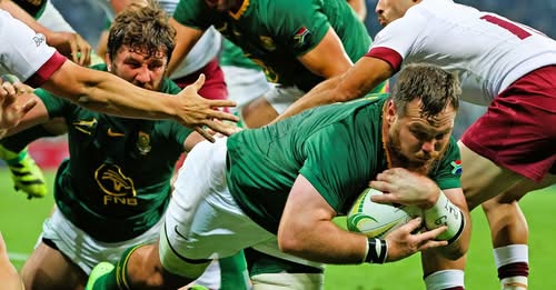 GCISGauteng's tweet image. The #Springboks closed out the Castle Lager Incoming Series in spectacular fashion in Nelspruit, outplaying a plucky Georgian side by 55-10, scoring nine pulsating tries in the process 🫡
#ForeverGreenForeverGold #RSAvGEO @GovernmentZA @GautengProvince @g20org
