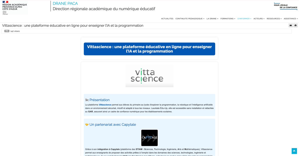 Vittascience (@vittascience) on Twitter photo Merci à l’<a href="/AcademieNice/">Académie de Nice</a> nice pour ce bel article qui présente notre plateforme Vittascience. ✨
C’est un plaisir de voir notre outil mis en avant pour rendre la programmation et l’intelligence artificielle accessibles à tous les élèves, dès l’école primaire, grâce à des outils Merci à l’<a href="/AcademieNice/">Académie de Nice</a> nice pour ce bel article qui présente notre plateforme Vittascience. ✨
C’est un plaisir de voir notre outil mis en avant pour rendre la programmation et l’intelligence artificielle accessibles à tous les élèves, dès l’école primaire, grâce à des outils