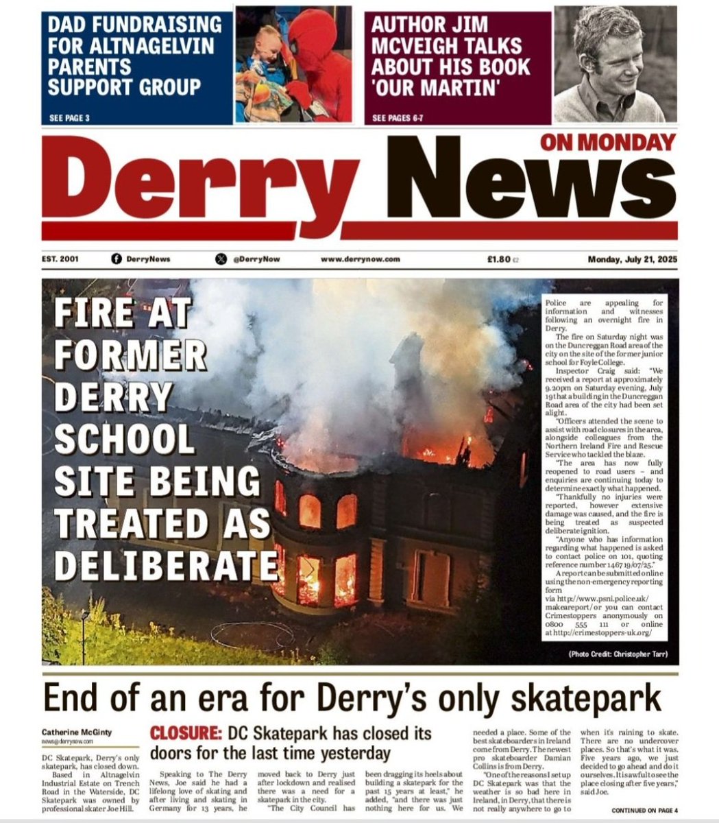 CathMcGin_Tea's tweet image. Maidin mhaith.
Here's the front page of The Derry News (@DerryNow).
Read it online: derrynow.com.
Subscribe: epaper.derrynow.com.
Keep in touch Derry.
catherinemcginty16@gmail.com.