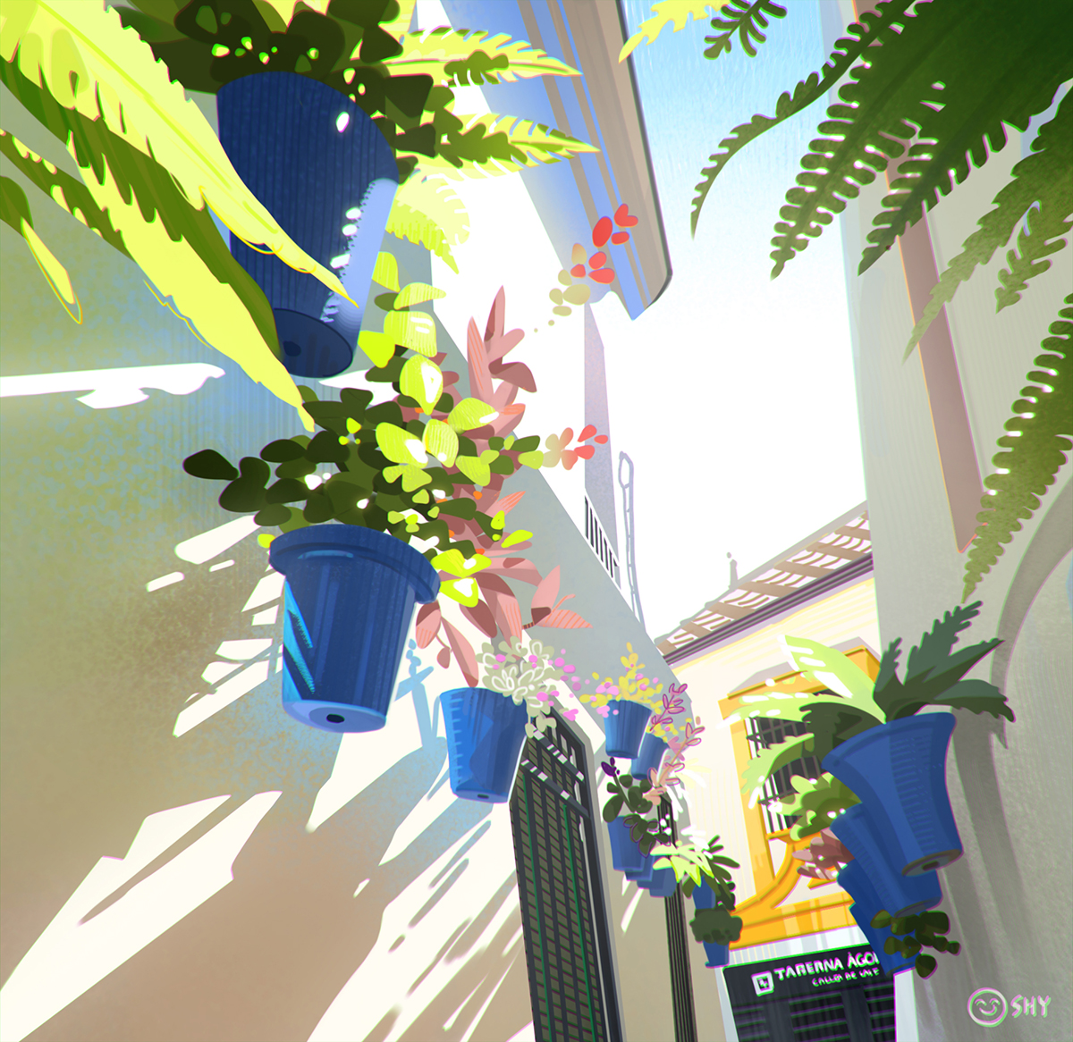 Day 14 #virtualpleinair 
흰색의 강한 빛이 채도를 빼버린다는 말 
이번 스터디로 완전 실감