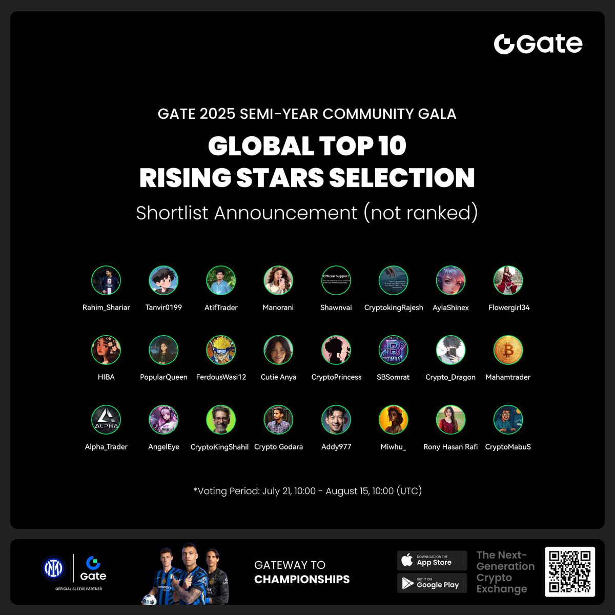 Gate__Live's tweet image. Gate 2025 Semi-Year Community Gala
Global Top 10 Prestigious Streamer Selection - Open to Vote!🙌
🏆Who will be the top 10 #Gatelive Prestigious Streamers?
🏆And who will be the top 10 New Streamers?
Vote to win iPhone 16 ProMax & Gate x Red Bull merch
gate.com/activities/com…