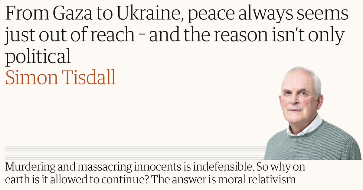 adagamov's tweet image. 🇬🇧 От Газы до Украины, от Судана до Сирии — крупнейшие конфликты XXI века не утихают, несмотря на призывы к перемирию. В своей колонке для The Guardian Саймон Тисдолл рассуждает о том, почему убийства мирных жителей продолжаются с молчаливого одобрения мира — и как моральный…
