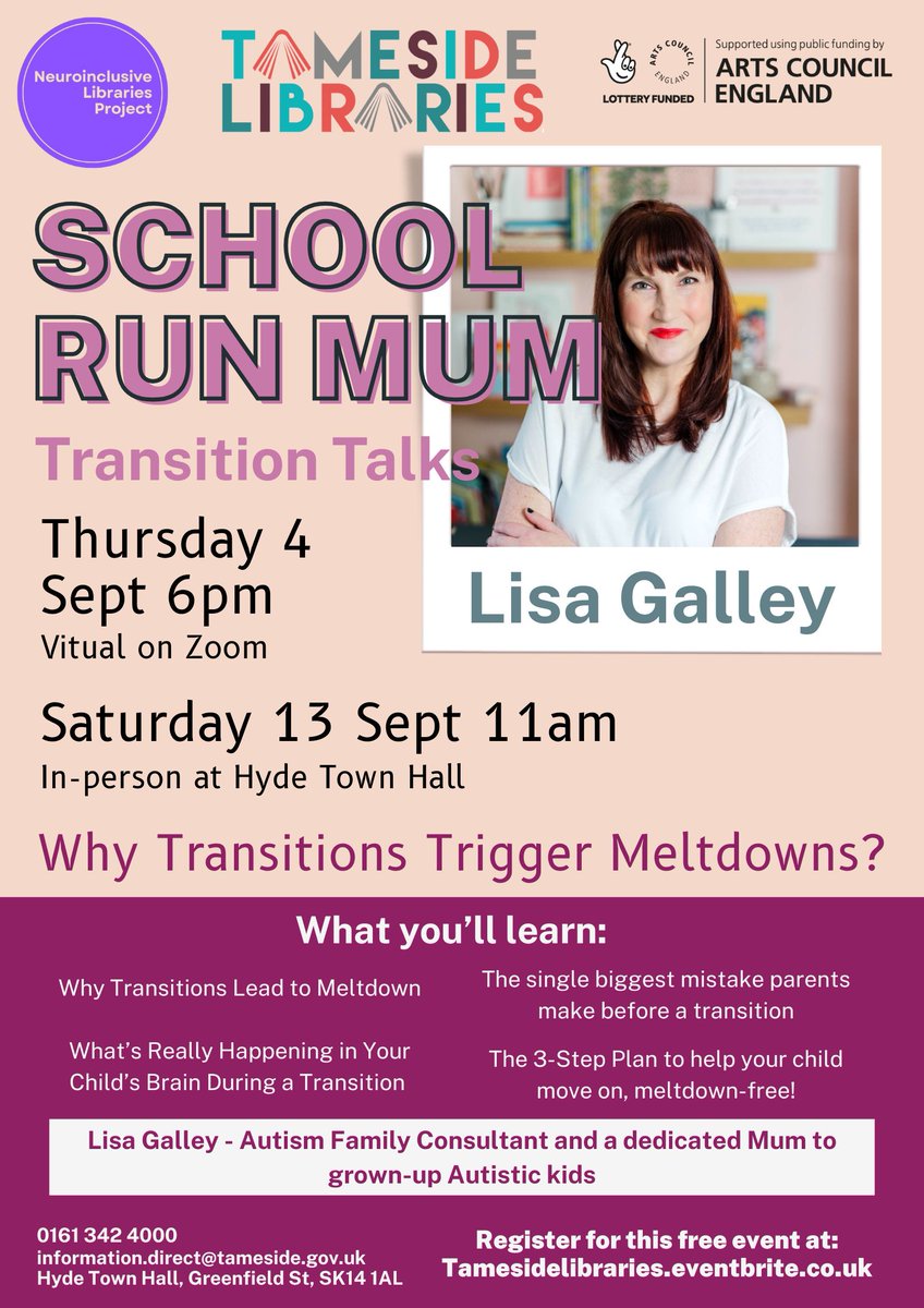 TamesideLibrary's tweet image. Take a look at the Neuroinclusive Libraries events we've got coming up over the nest few months.
eventbrite.com/cc/neuroinclus…
Book now.