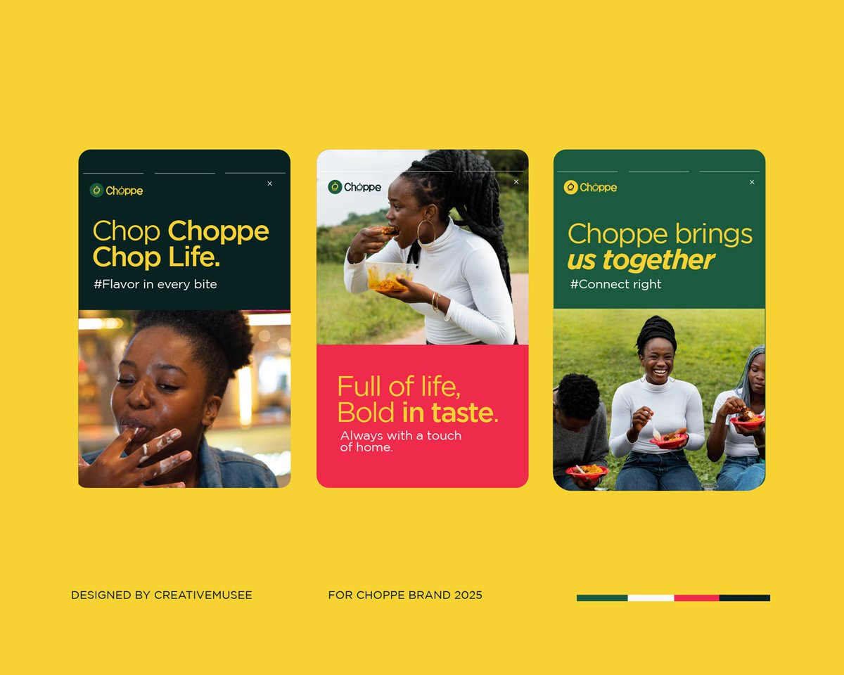 creativemusees's tweet image. Sometimes it’s not the food that fills us, it’s the stories and comfort.
Food isn’t just food; it’s memory, comfort, and community.
That’s what Choppe captured, more than design. If your brand carries heart, not just product, let’s bring it to life. Send a DM.