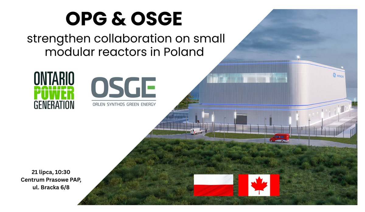ORLEN Synthos Green Energy (@orlen_synthos) on Twitter photo OSGE oraz <a href="/opg/">Ontario Power Gen</a> zacieśniają współpracę przy budowie w Polsce małych reaktorów jądrowych. Zapraszamy na transmisję z podpisania porozumienia, które otwiera kanadyjskiej firmie drogę do świadczenia na rzecz OSGE szeregu usług niezbędnych do wdrożenia, a następnie bezpiecznej OSGE oraz <a href="/opg/">Ontario Power Gen</a> zacieśniają współpracę przy budowie w Polsce małych reaktorów jądrowych. Zapraszamy na transmisję z podpisania porozumienia, które otwiera kanadyjskiej firmie drogę do świadczenia na rzecz OSGE szeregu usług niezbędnych do wdrożenia, a następnie bezpiecznej