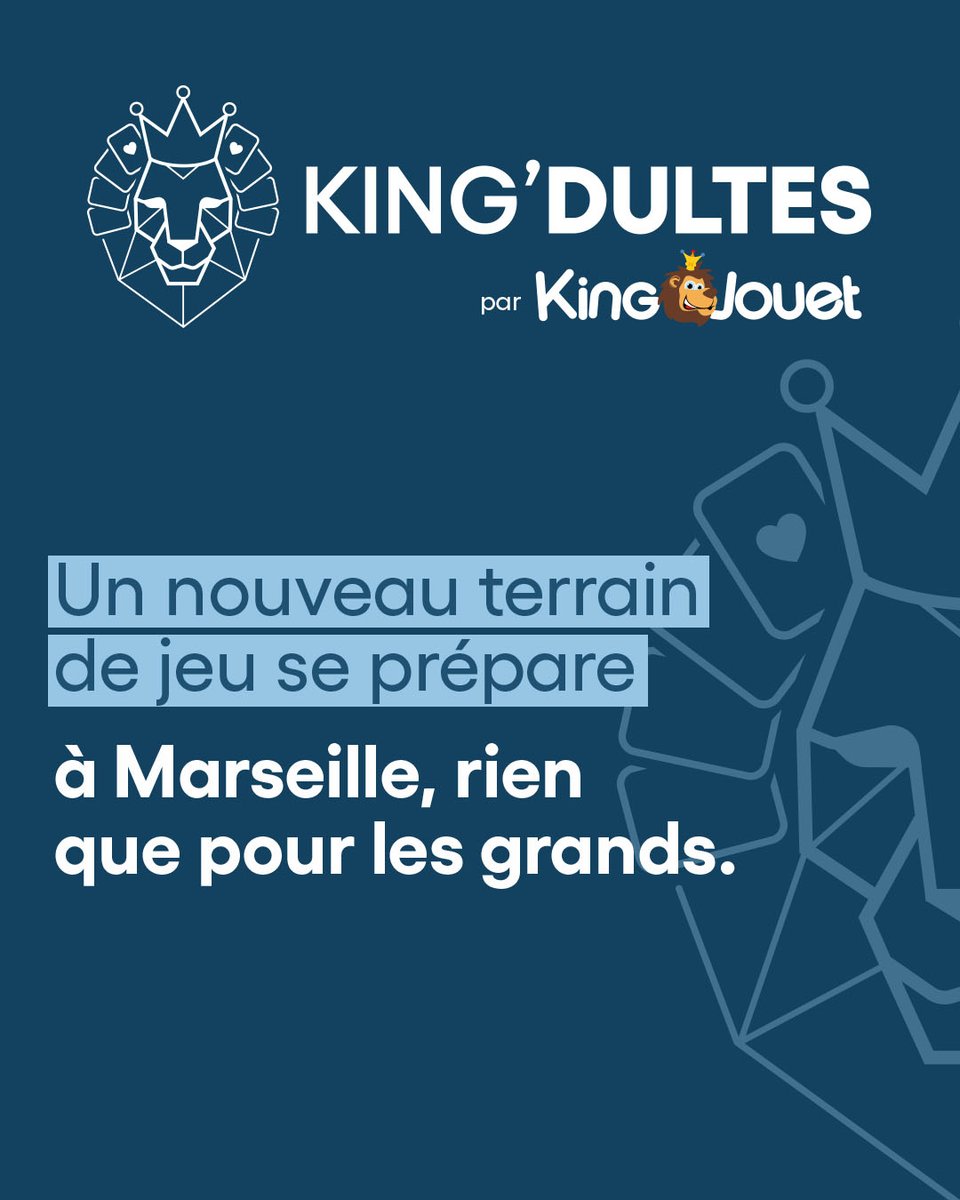 Un nouveau terrain de jeu se prépare à #Marseille… rien que pour les grands. 

🎌 Fans de pop culture, de mangas, ou de LEGO ? 
📅 Dès le samedi 26/07, retrouvez un magasin éphémère #KingDultes au centre commercial #LesTerrassesduPort à Marseille. 

#Kidulte #KingJouet