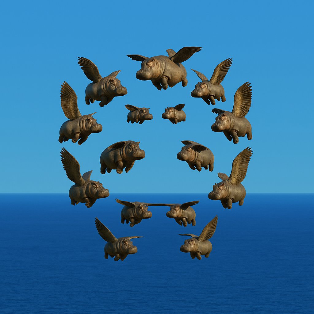 Who says hippos don’t fly? 😂
Here they are, cruising the skies and enjoying the view! 😜

GMonday, Hipo fam! 💙