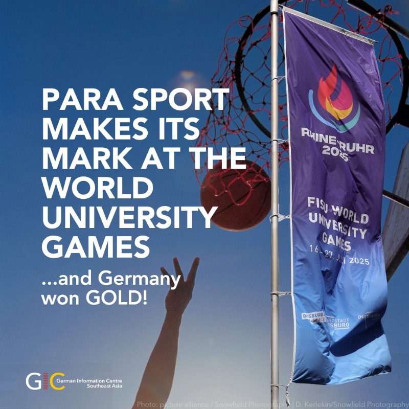 GermanyInSEAsia's tweet image. 🏀 History made! 🇩🇪’s women's 3x3 wheelchair basketball team takes GOLD at #RhineRuhr2025, Germany’s first-ever Para Sport gold at the #FISUGames!
With 8,500+ athletes from around the 🌍 including #SoutheastAsia, the Games are all about unity through sport, and fun of course!