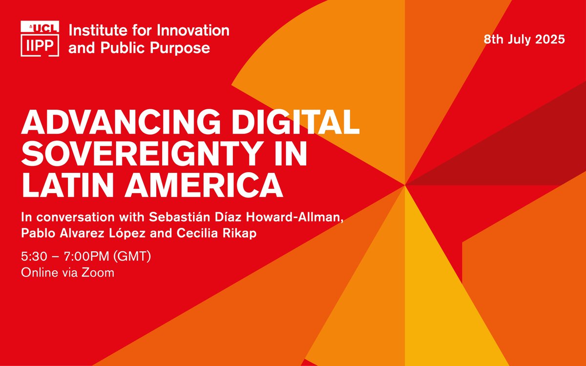 IIPP_UCL's tweet image. ⏮️ Catch up on our recent #IIPPInConversation event.
@IIPP_UCL Professor @CeciliaRikap chaired a roundtable discussion on #DigitalSovereignty in Latin America, highlighting leading examples in Chile and Uruguay.
📺 Watch the event recording here: buff.ly/br3c7FK