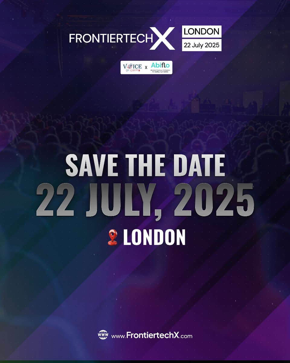 BGameAlliance's tweet image. 🚀 Excited to announce that we’re an Official Partner for #FrontierTechX London 2025 — the ultimate gathering at the intersection of Web3, AI, Blockchain &amp;amp; Frontier Tech! 🌐🤖

📍 Happening offline in London on 22nd July 2025, this summit is bringing together the brightest minds,…