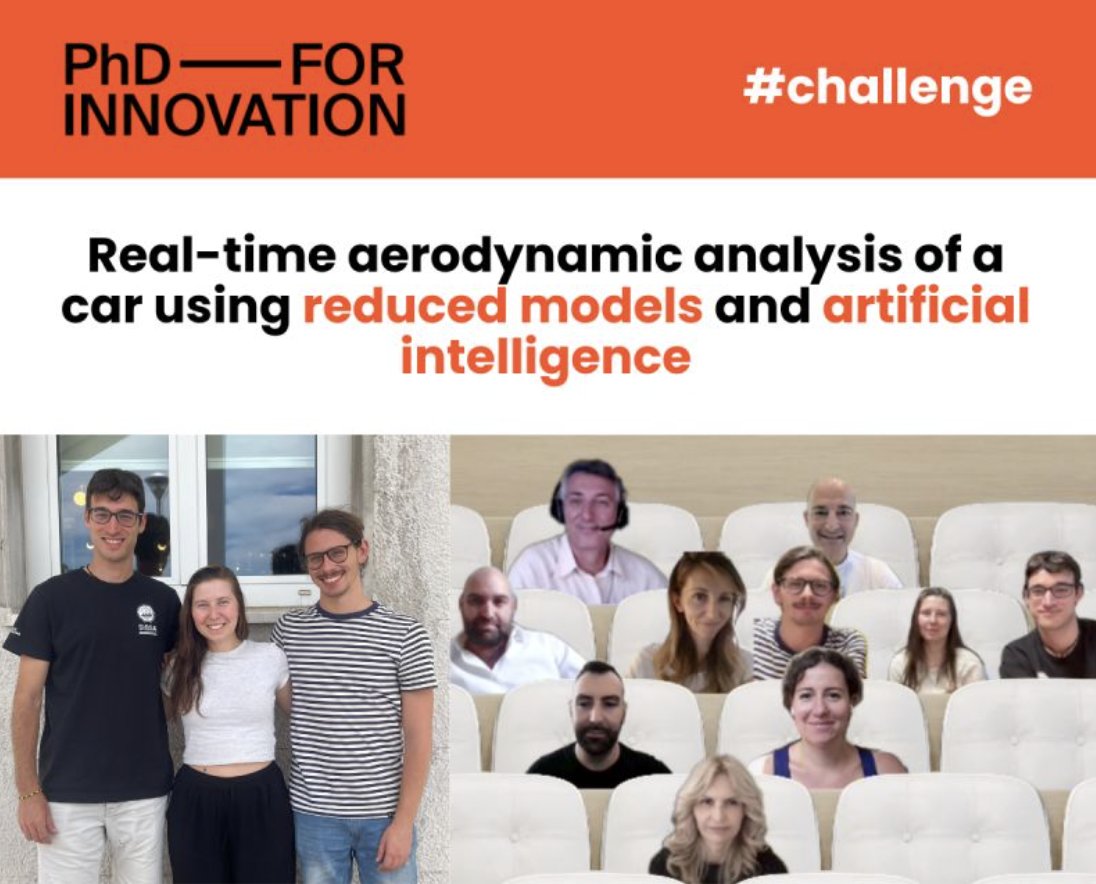 🚗💨 Real-time car aerodynamics meets AI — powered by curious minds!

Last Friday, 18 July, marked the first of five wrap-up meetings for the PhD FOR INNOVATION project with RBF Morph.

👥 From May to mid-July, four PhD students from <a href="/Sissaschool/">SISSA</a>  — including physicists and