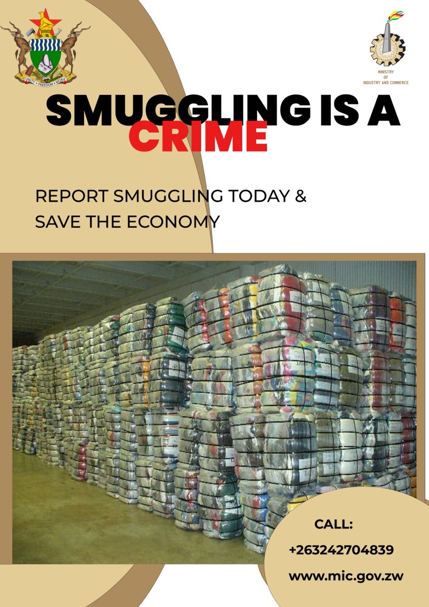 Min_of_IC's tweet image. Smuggling is an act of illegally transporting goods across borders to avoid paying duties, taxes or circumvent regulations. In most causes the goods are illict, counterfeit or contraband.
Smuggled goods can be harmful to health.

Report Smuggling to the National Command Centre