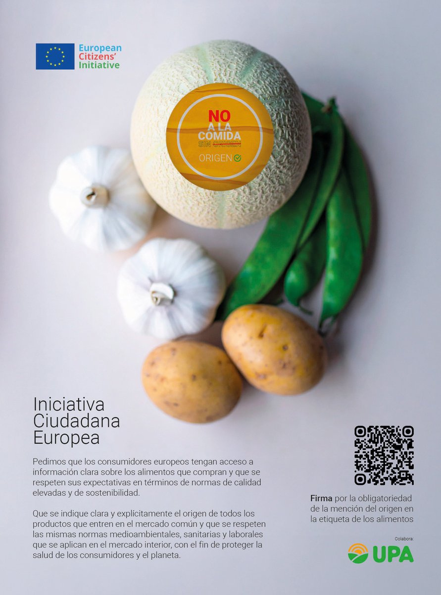 UPA_Federal's tweet image. ¿Sabías que, a estas alturas, sigue sin ser obligatorio reflejar el origen de los alimentos en su etiqueta? 🏷️
Si quieres poner fin a este despropósito firma esta iniciativa ciudadana europea para acabar con la comida sin origen.
Firma aquí 🖊️
eci.ec.europa.eu/049/public/#/s…