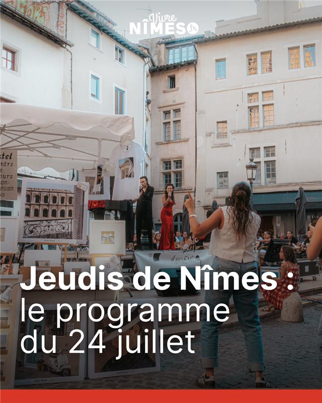 nimes's tweet image. 🥳 Jeudis de Nîmes
Le programme complet du jeudi 24 juillet ici 👉 swll.to/xZMCb