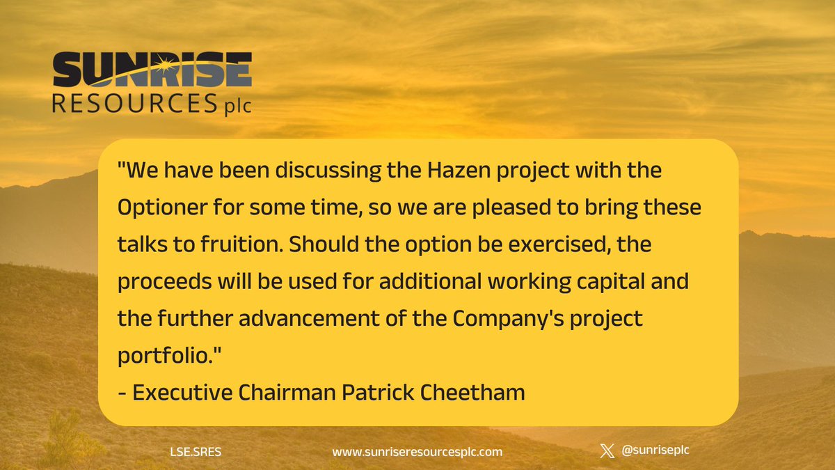 Sunrise Resources PLC tweet media