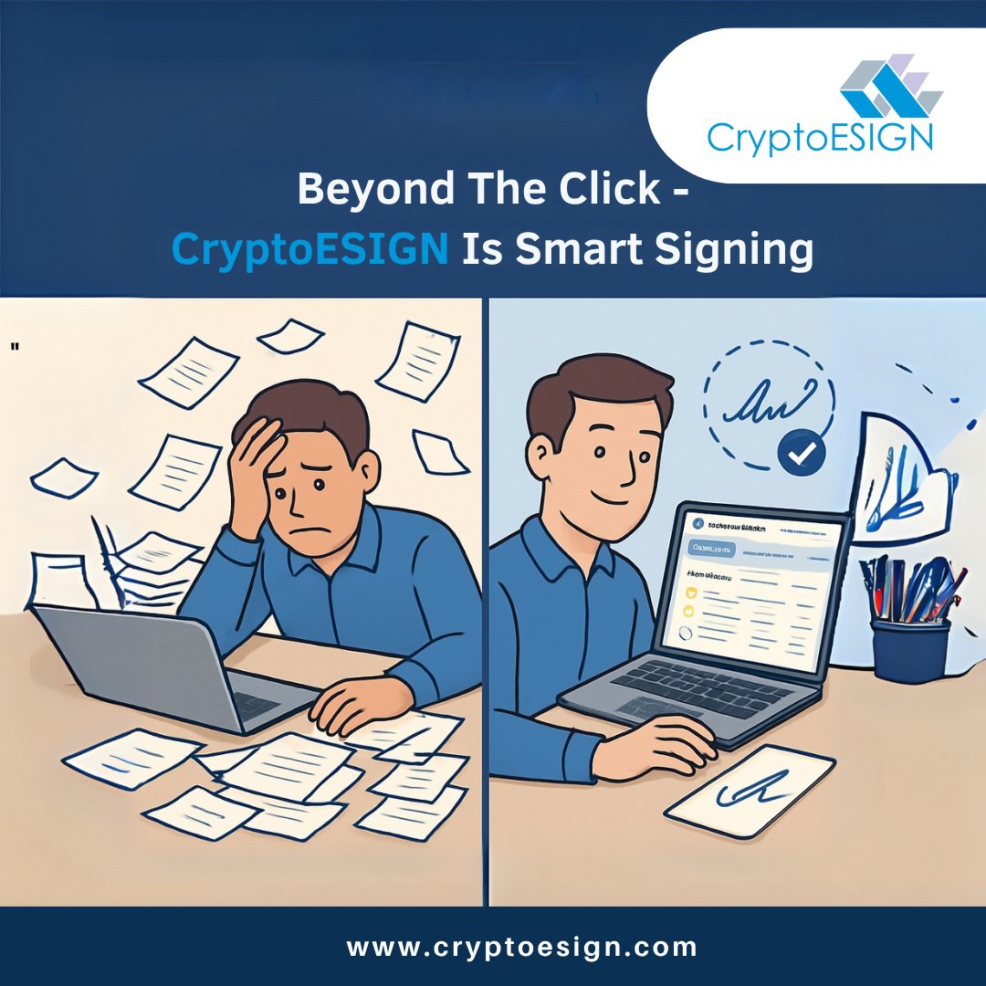 CryptoESIGN_'s tweet image. Don’t just digitize signatures—elevate them.
Don’t just click—sign smart with CryptoESIGN.
Ready to leave the paper chase behind?
🚀 Make the smart switch today.
cryptoesign.com
#DigitalSignature #SmartSigning #PaperlessWorkflow #CryptoESIGN #DigitalTransformation