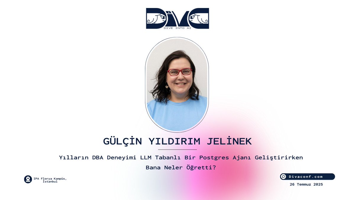 Gülçin Yıldırım Jelinek ile Hangar sahnesinde buluşmaya hazır mısın?

Diva 2025’te <a href="/apatheticmagpie/">Gülçin Yıldırım Jelínek</a> , “Yılların DBA Deneyimi LLM Tabanlı Bir Postgres Ajanı Geliştirirken Bana Neler Öğretti?” başlıklı konuşmasıyla, saat 10:55'te sahnede olacak.

🎟 divaconf.com
