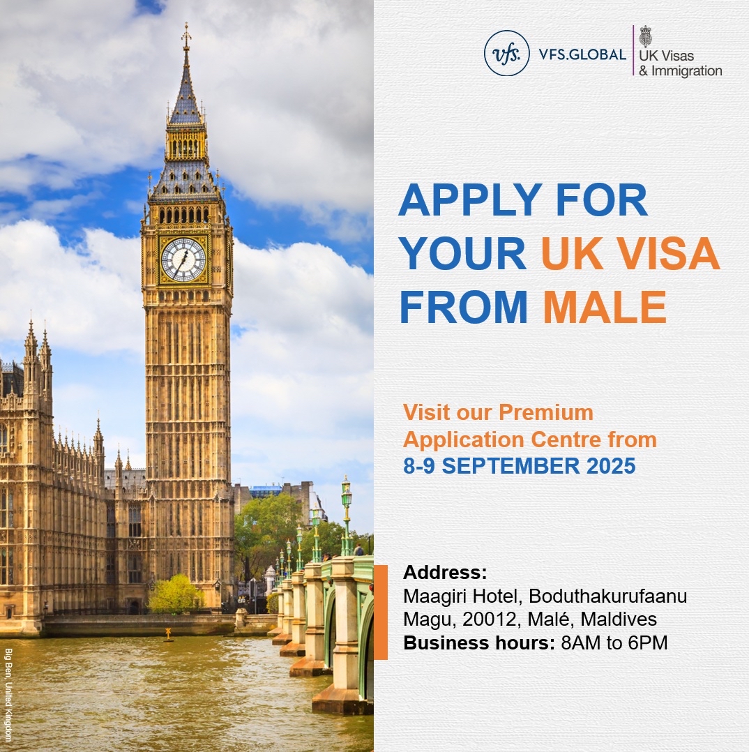 UK in Maldives π¬π§π²π» (@ukinmaldives) on Twitter photo π£ UK Visa Application update π£
<a href="/VFSGlobal/">VFS Global</a> will be operating Premium Application Centres in Maleβ from 11-13 August 2025 and 8-9 September 2025 at Maagiri Hotel
For more information:
Email: info.uklk@vfshelpline.com
Visit: shorturl.at/oGju0 π£ UK Visa Application update π£
<a href="/VFSGlobal/">VFS Global</a> will be operating Premium Application Centres in Maleβ from 11-13 August 2025 and 8-9 September 2025 at Maagiri Hotel
For more information:
Email: info.uklk@vfshelpline.com
Visit: shorturl.at/oGju0