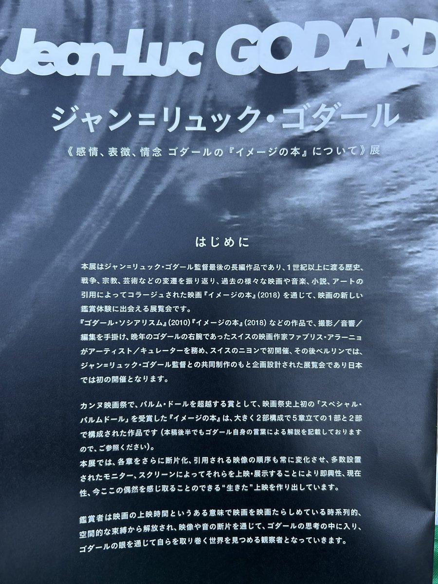 歌舞伎町の大城ビルで開催中の #ゴダール展 に行って来ました！
ジャン＝リュック・ゴダール最後の長編作品『イメージの本』を映像インスタレーションとして再構成。
映画ファンとしては観ずにおれません。
ちなみに私のゴダール作品のフェイバリットは『カルメンという名の女』です。