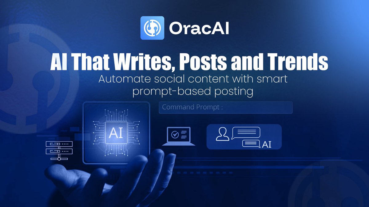 OracAIOfficial's tweet image. Write. Post. Trend — autonomously.
⚡Prompt-to-post generation
🤖AI-driven scheduling
📊Real-time engagement learning
🚀Signal-optimized content delivery
No more manual posting.
Just commands → content → growth.
Welcome to the future of social automation.
#OracAI #SocialFi