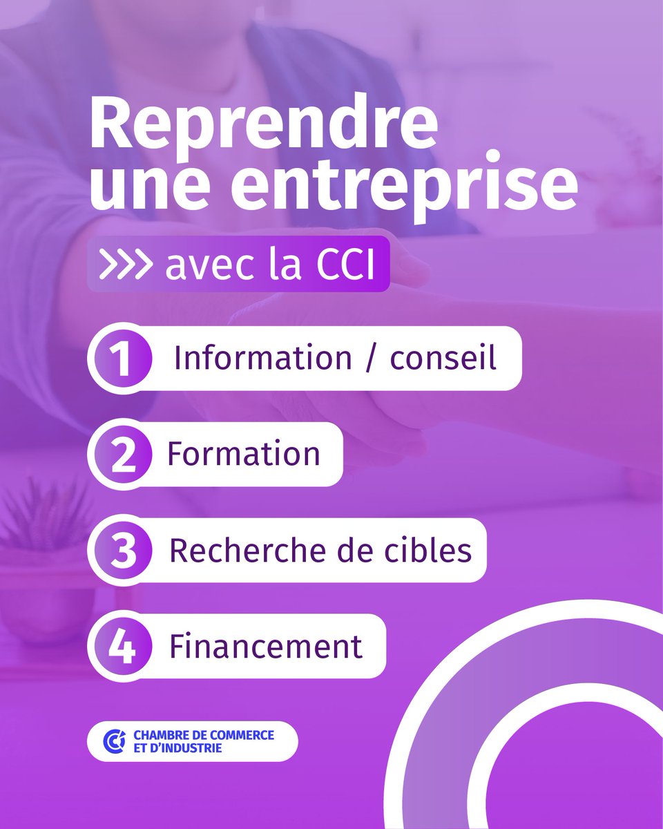🔥 Reprendre une entreprise, ça se prépare !

C’est un vrai levier… à condition d’être bien accompagné.

Les CCI Normandes sont à vos côtés pour étudier votre projet, vous former, vous connecter aux bons contacts et trouver les financements adaptés✅

📩 Un projet ? Parlons-en !