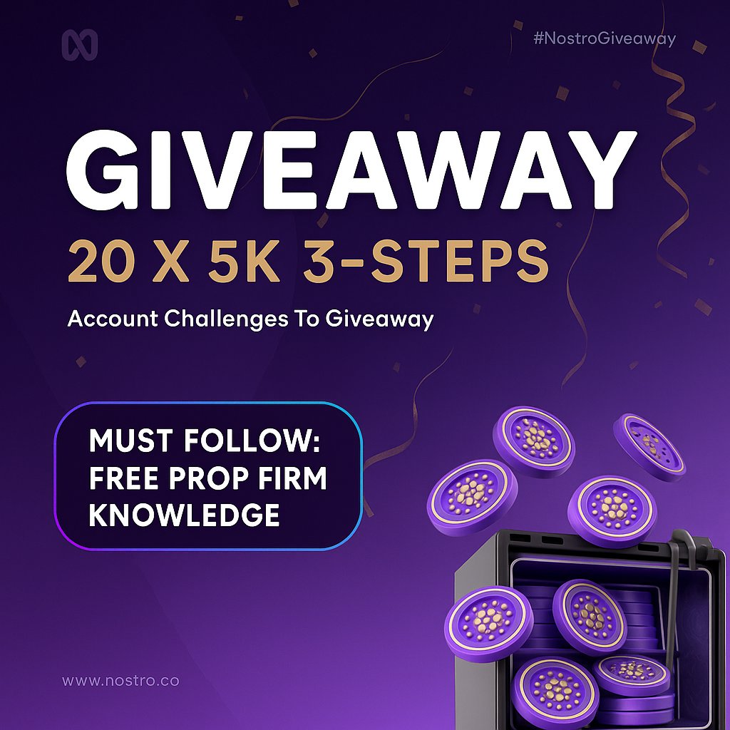 free_propfirm's tweet image. 🎁 GIVEAWAY ALERT 🎁
20x 5K-3 Step Accounts
To enter:
1️⃣ Follow @OfficialNostro @free_propfirm
2️⃣Must Like, Retweet this post &
Comment setup(chart)
Must Join:- discord.gg/7MRsuqqT3n
Send screenshot
3️⃣ Create Nostro acc must be eligible app.nostromarkets.com/sign-up?ref=RX…