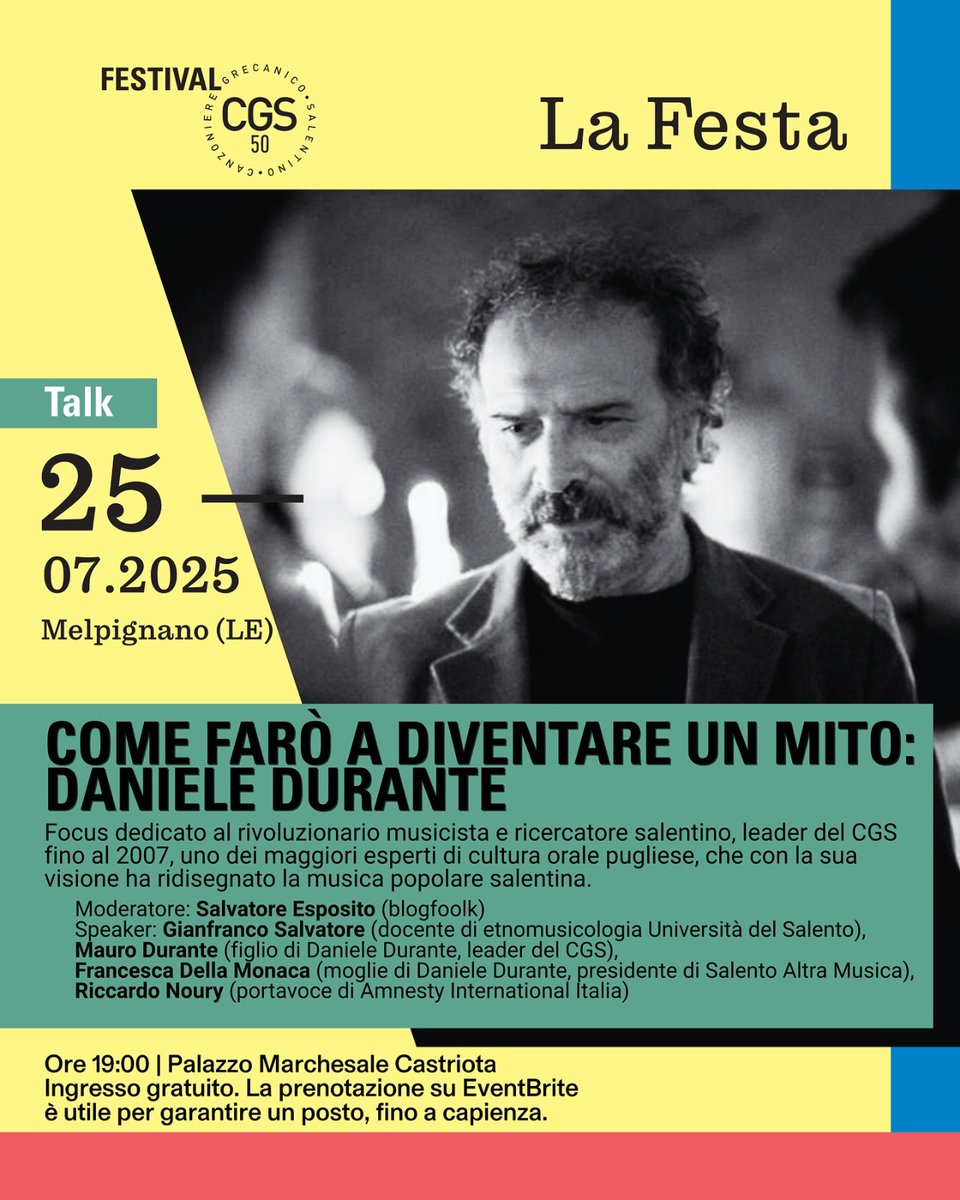 amnestyitalia's tweet image. Anche il Canzoniere Grecanico Salentino compie 50 anni come noi. Il 25 luglio celebriamo a Melpignano questi importanti traguardi. Prenota il tuo posto eventbrite.it/e/biglietti-ta…