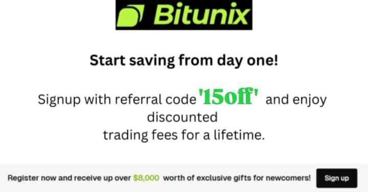 BestBitunixCode's tweet image. &quot;🚀 Join Bitunix now! Use my code 15off for 15% off trading fees + up to 8000 USDT bonus 💸 Sign up here 👉 bitunix.com
 #Bitunix #Crypto #15off #Bitunixreferralco #Bestcode