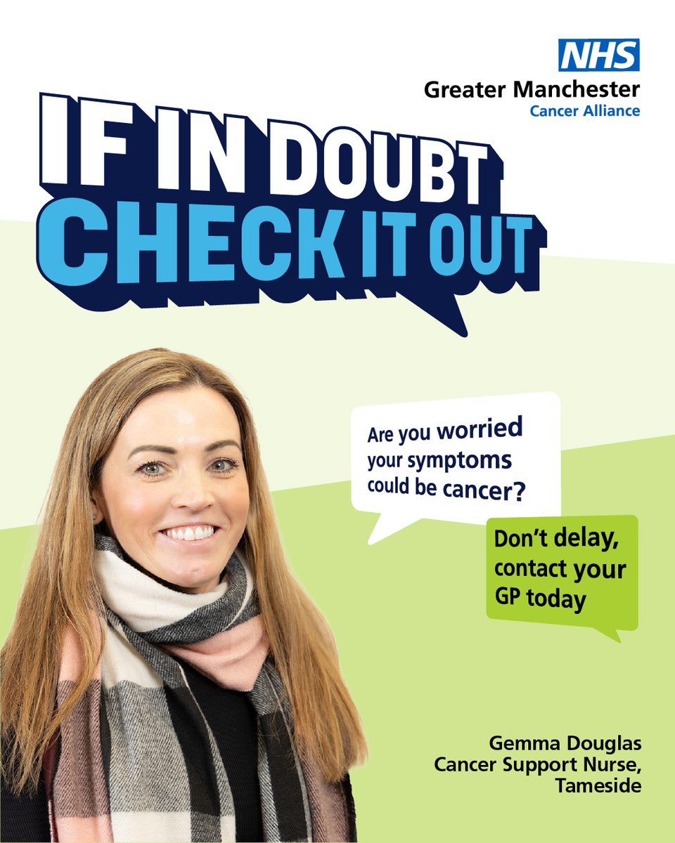 GM_Cancer's tweet image. If you’re worried that you have symptoms that could be cancer, please see your GP as soon as possible.
Chances are your symptoms aren’t cancer – but if they are - the sooner we find cancer, the easier it is to treat.
Don’t delay – contact your GP today.
#GMFindCancerEarly
