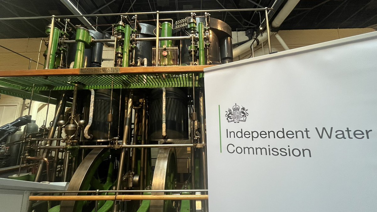 pkelso's tweet image. Amid appropriately ageing infrastructure at London Museum of Water & Steam to hear Sir Jon Cunliffe set out plans for water reform, a process fuelled in part by the public anger that inspired this graffiti on the Thames