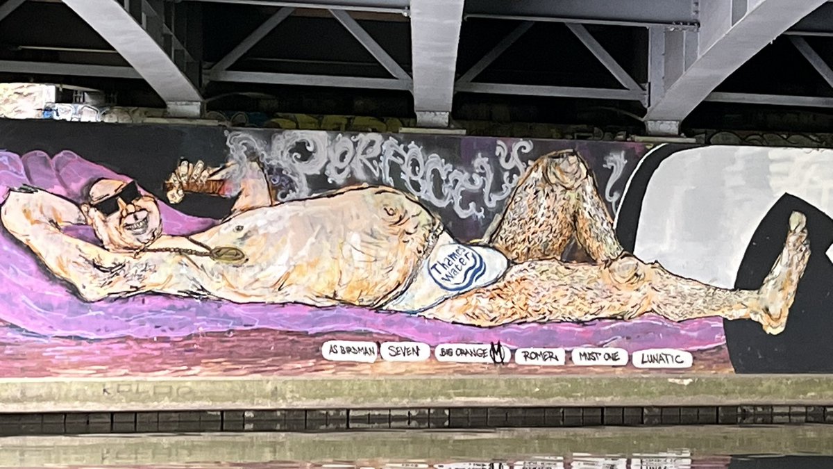 pkelso's tweet image. Amid appropriately ageing infrastructure at London Museum of Water & Steam to hear Sir Jon Cunliffe set out plans for water reform, a process fuelled in part by the public anger that inspired this graffiti on the Thames