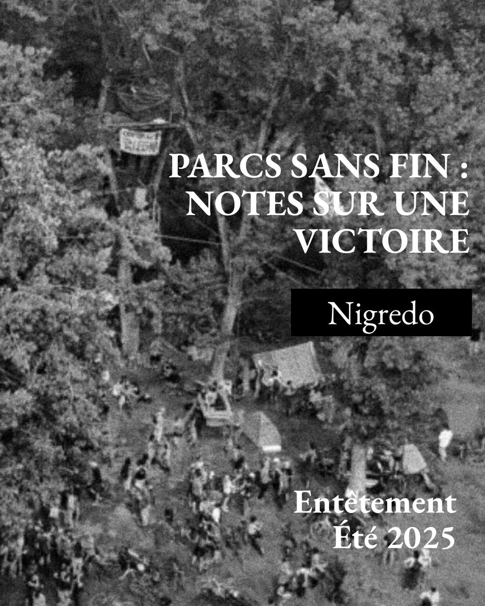 entetementrevue's tweet image. *** Des parcs sans fin. Notes sur une victoire Des parcs sans fin. Notes sur une victoire ***
Nigredo
"Au parc Don Bosco, nous avons obtenu une victoire."
entetement.com/des-parcs-sans…