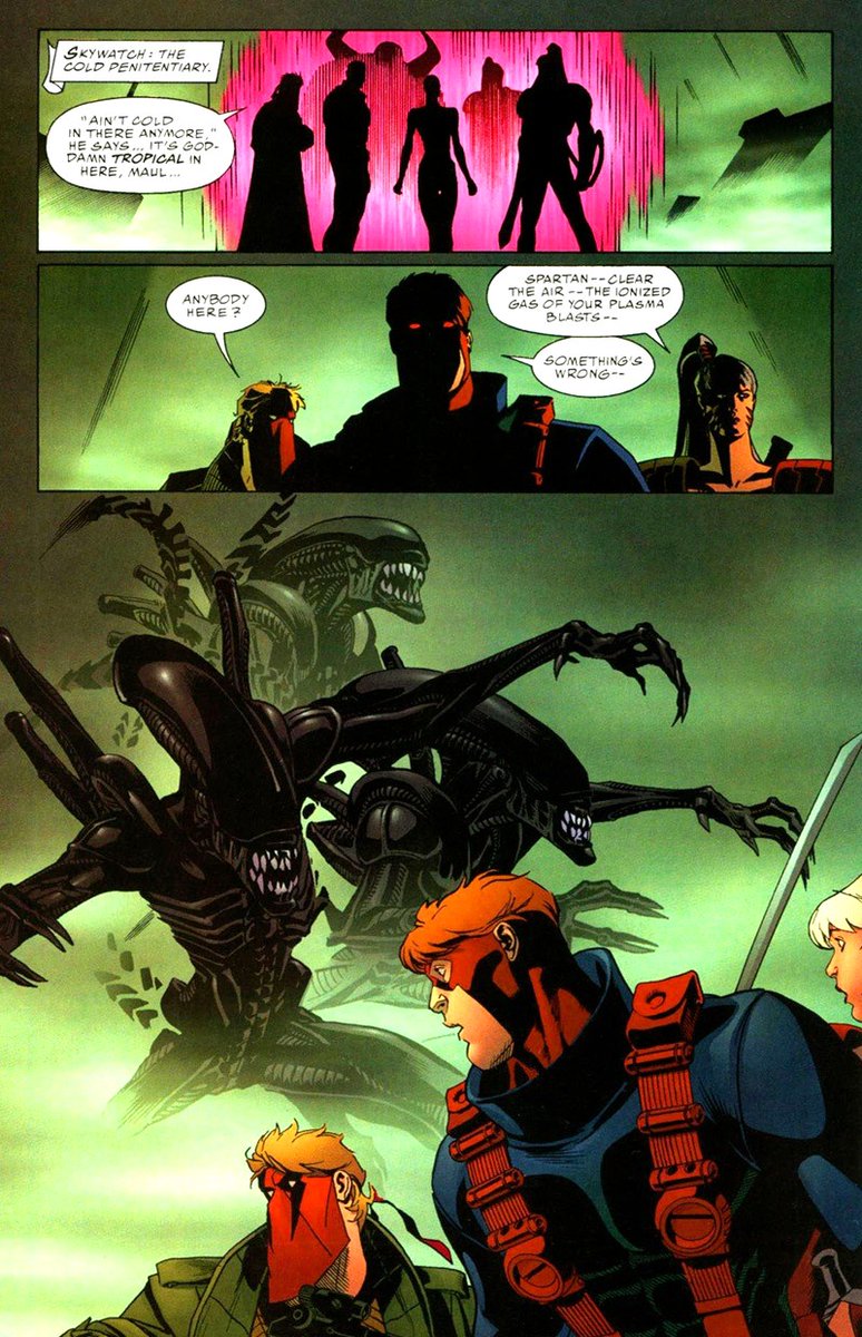 rolledspine's tweet image. Dark Horse Presents Aliens versus Wildstorm (1998)
rolledspine.wordpress.com/2025/07/20/dar…
A podcast covering the comic book versions of the 20th Century Fox sci-fi/horror films, this month looking at WildC.A.T.s/Aliens by Warren Ellis, Chris Sprouse, & Kevin Nowlan #DHPAliens