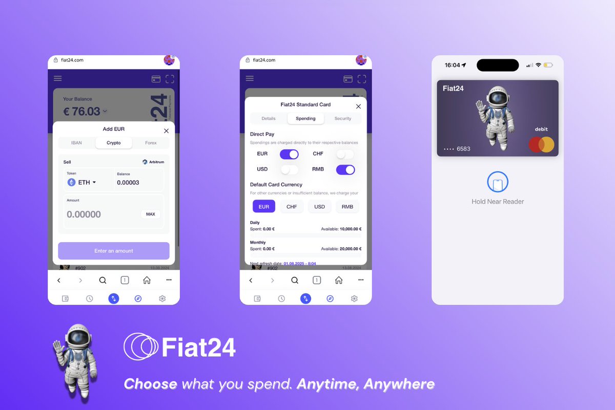 Top up with Crypto. Spend in Fiat. Anywhere @Mastercard is accepted This is  what PayFi feels like