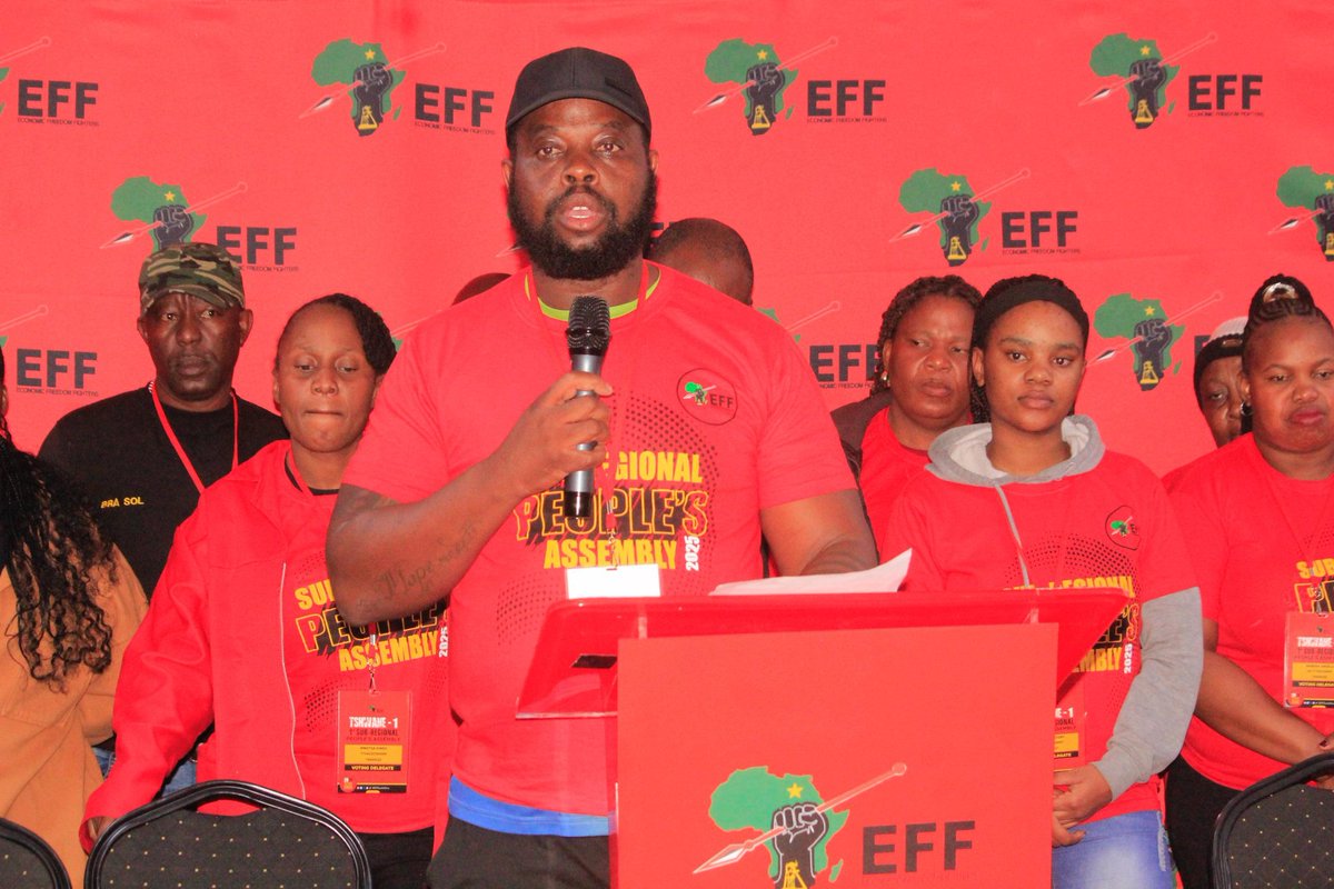 EFFGautengProv's tweet image. 🚨ICYMI🚨
EFF Tshwane SubRegion 1 SRPA elected Chairperson Mape Modiba, Secretary Dineo Mmotsa, Treasurer Ralph Modumo, and a clloective of 15 Additional Members as the SRCT.
Now the immediate task of the revolution is the Picket Lines, Voter Registration and Political…