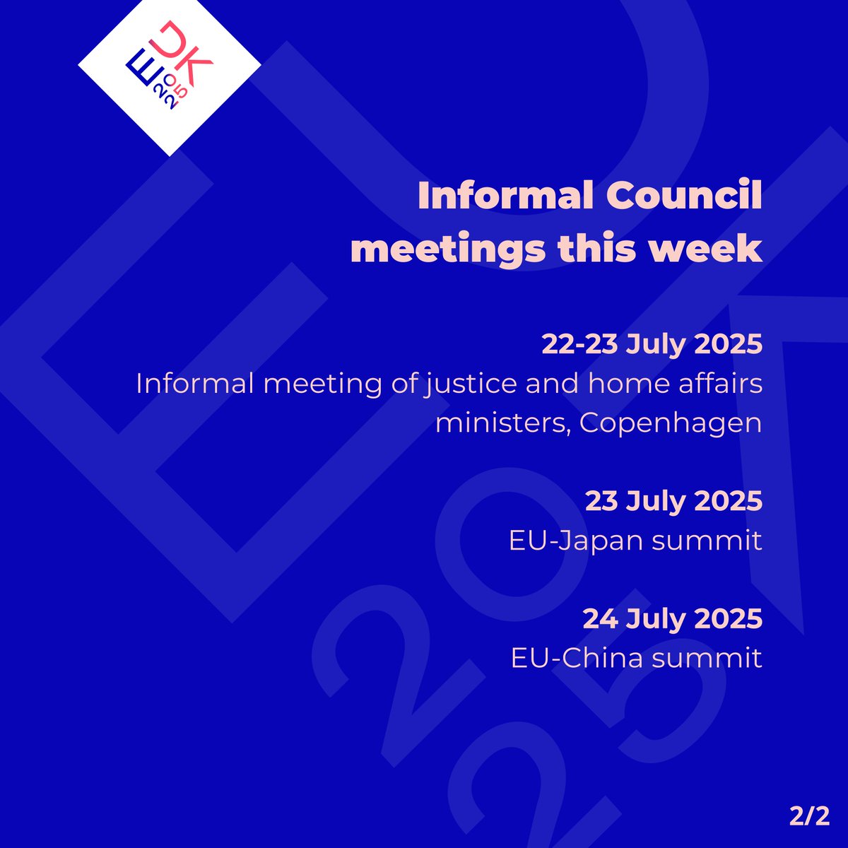 eu2025dk's tweet image. On the agenda for Council meetings this week👇
#EU2025DK