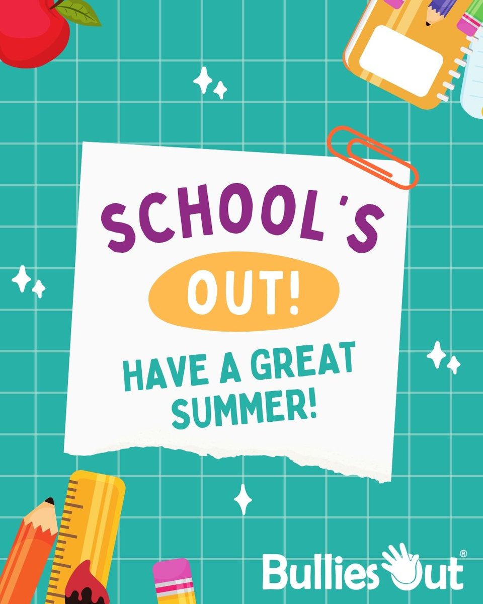 🏖️ Enjoy the summer holidays, whether you're travelling or relaxing at home! For parents wondering how to keep kids engaged, check out our resource hub for activities, guidance &amp; more 👉 bulliesout.com/what-we-do/res…

\#schoolsout #summerholidays #summerfun