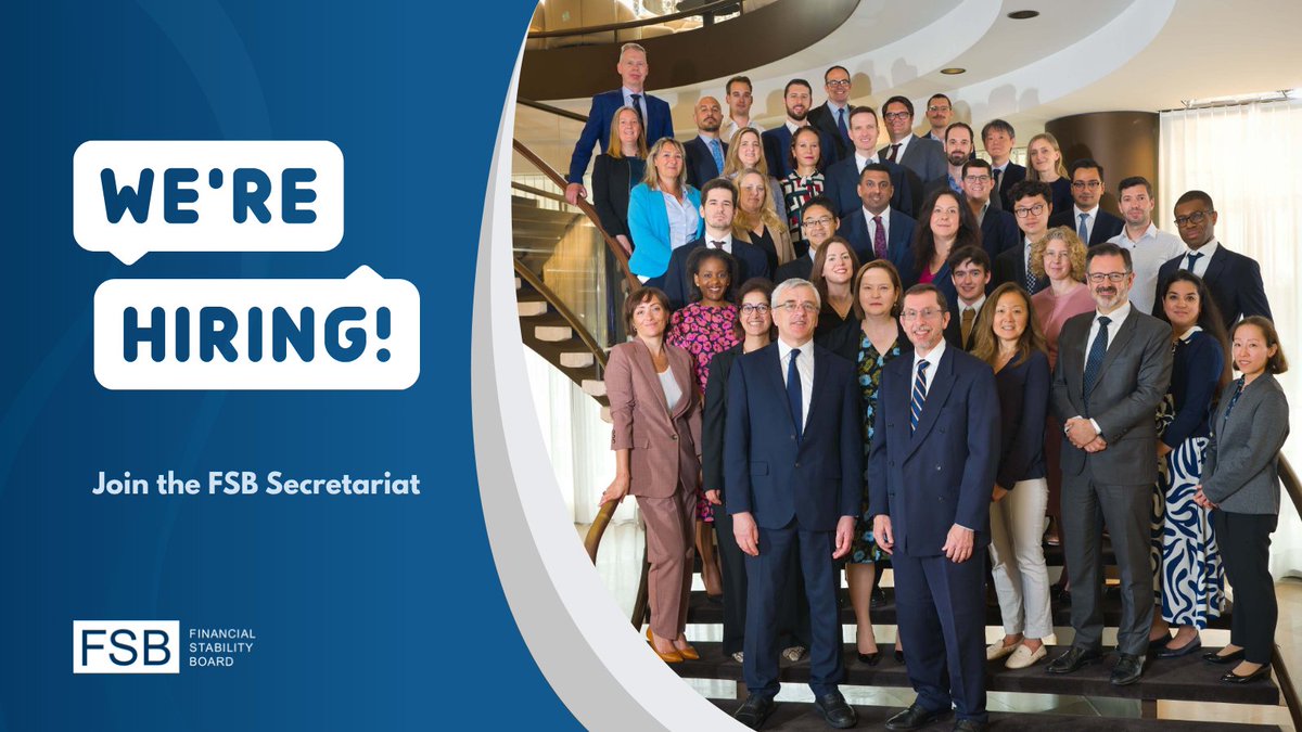 FinStbBoard's tweet image. 📢 We’re hiring for our management team – Apply by 5 August to one of our three openings: Director of Financial Stability Analysis; Director of Implementation and Special Projects; Head of Operations.
👉 bit.ly/413gZqr