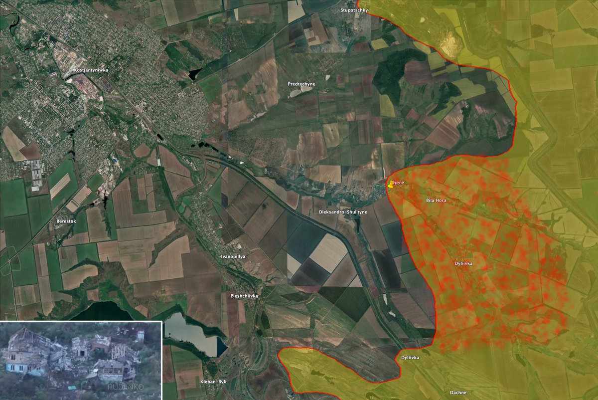 JulianRoepcke's tweet image. #NewsMap
Russian invasion forces captured #Dylivvka and most of #Bila_Hora and now stand 6 km S-E of #Kostyantynivka town.