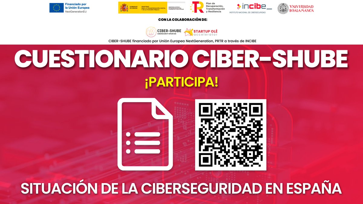 🚨 En #CIBERSHUBE estamos preparando nuestro informe sobre la situación actual y las tendencias que marcarán el futuro en ciberseguridad en España 🇪🇸🔐

¿Quieres influir en el análisis? Solo tienes que rellenar este formulario antes del 24 de julio👉 forms.gle/AykBZp7PAZfVs2…