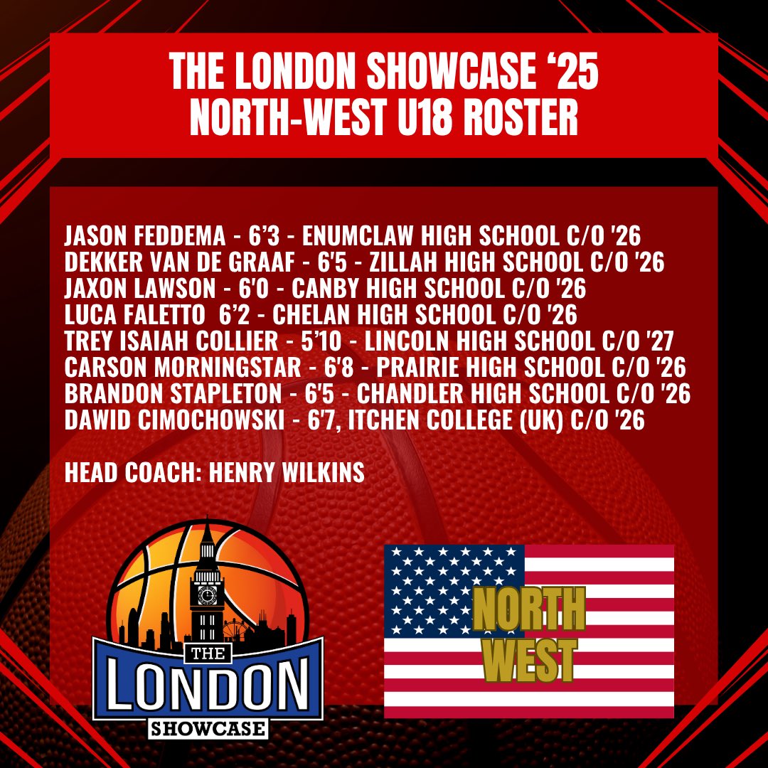 btmbasketball's tweet image. The USA Select North-West U18 roster, who will compete against some of the UK's brightest stars in the upcoming London Showcase!
#TheLondonShowcase #London #England #BTMBasketball #PassportBasketball