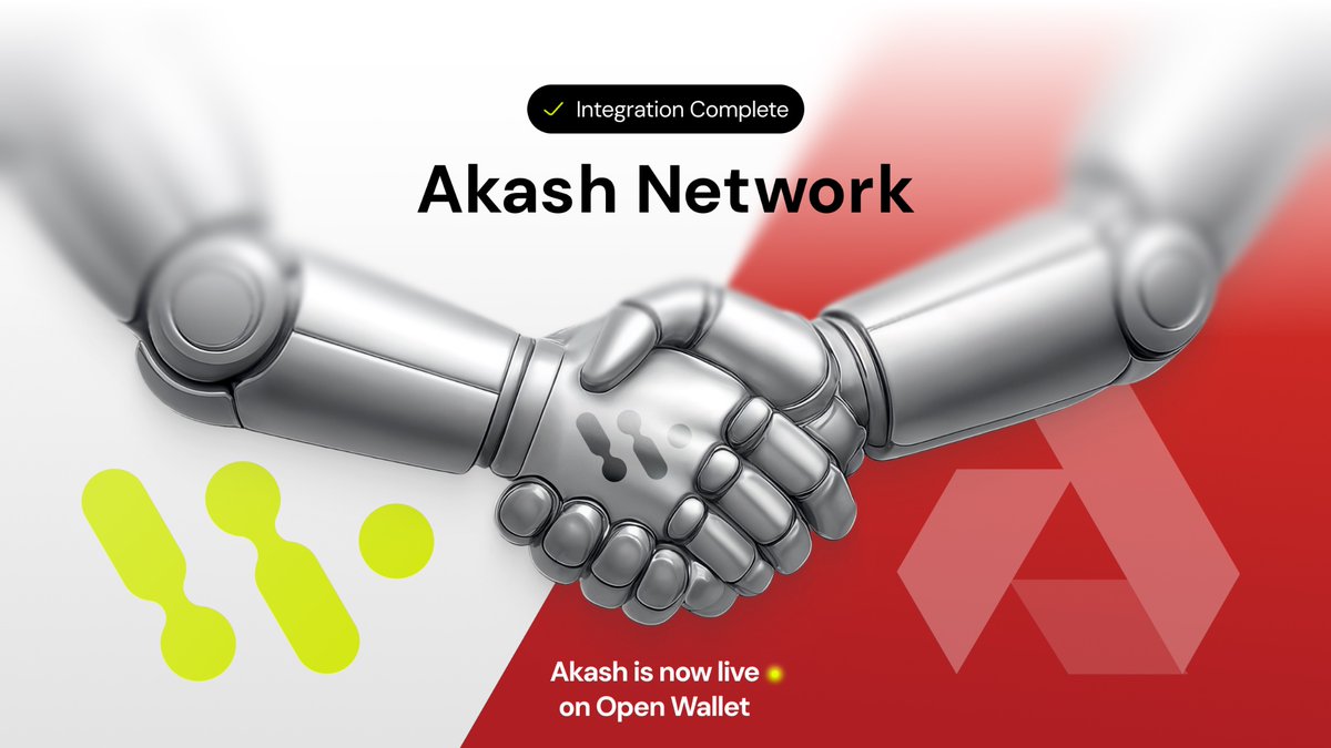 Open Wallet (@openwallet_com) on Twitter photo From now on <a href="/akashnet_/">Akash Network</a> is supported in Open Wallet 📲
Users can now safely store and manage $AKT tokens, benefit from fast and low-cost transactions, and tap into the foundation of decentralized compute access.
<a href="/WalletConnect/">WalletConnect</a> support coming 🔜 From now on <a href="/akashnet_/">Akash Network</a> is supported in Open Wallet 📲
Users can now safely store and manage $AKT tokens, benefit from fast and low-cost transactions, and tap into the foundation of decentralized compute access.
<a href="/WalletConnect/">WalletConnect</a> support coming 🔜