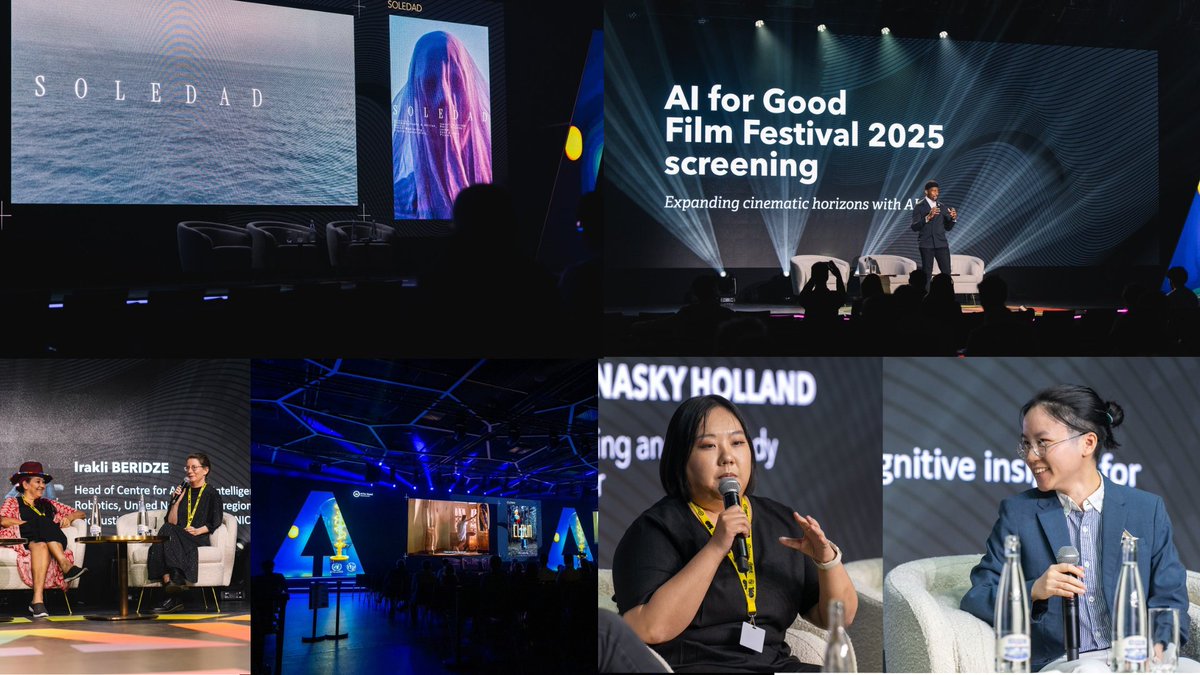 AIforGood's tweet image. What happens when filmmakers use AI not just as a tool, but as a creative partner? At the Replai Festival x AI for Good Award, we saw stories that were bold, personal, and deeply human.
Emotional reflections on loneliness, loss, visions of resilience, and connection. These…
