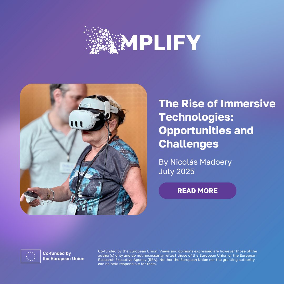 🎧 The Rise of Immersive Technologies: Opportunities and Challenges
Nicolás Madoery of #AMPLIFY asks: How can we design with audiences, not for them?

📝 Read full article here: amplifyproject.eu/the-rise-of-im….