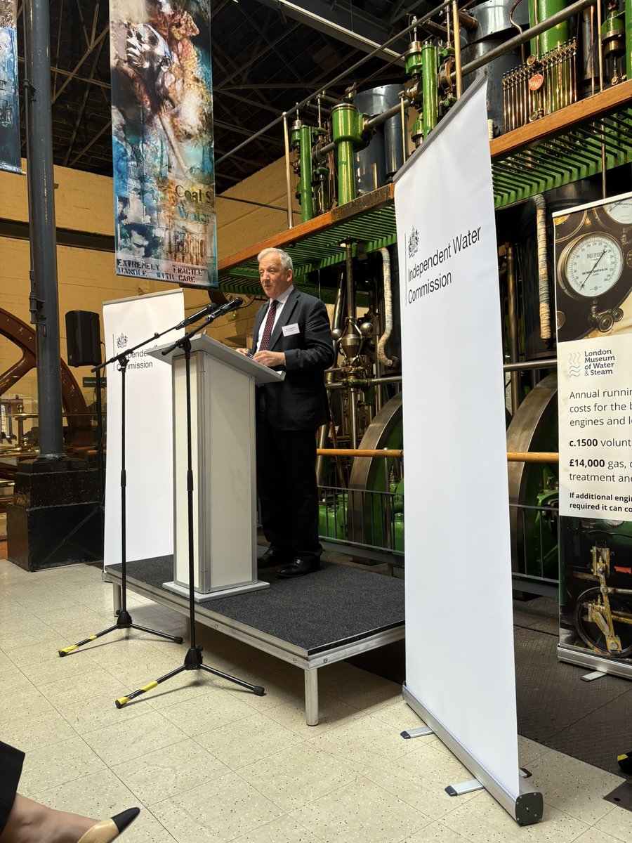 adamvaughan_uk's tweet image. Sir Jon Cunliffe speaking at London Museum of Steam and Water launching the recommendations of his independent water commission
Says “more than once” thought of the 19th century’s Great Stink outside parliament as he conducted review
Says hopes his report will lead to a “reset”