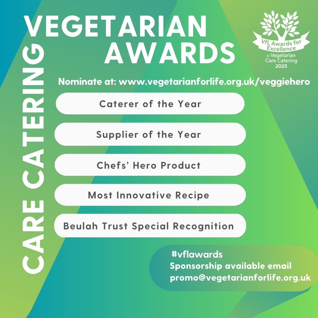 Just 1 month to go
Nominations for the 2025 #VeggieHeroAwards close soon – celebrating those supporting older vegans &amp; vegetarians across the UK.
👏 Thanks to sponsors:
<a href="/greetwell_ps/">Greetwell Purchasing</a> 
procurementforcare.co.uk
prosauce.co.uk

Nominate👉vegetarianforlife.org.uk/veggiehero
#CareCatering