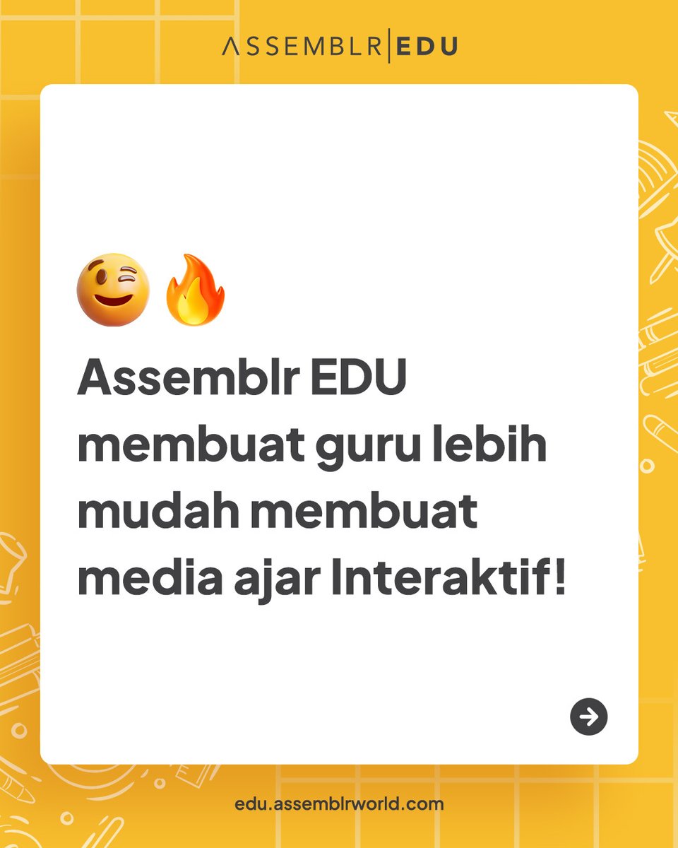 assemblrworld's tweet image. Assemblr EDU hadir untuk membuat Bapak/Ibu guru lebih mudah dalam membuat media ajar Interaktif 😎

Dengan cara apa? 🤔

Simak thread ini sampai akhir! 🧵

#AssemblrEDU #3D #AR #MediaAjar #BahanAjar #GuruKreatif #Interaktif #AlatPeraga #Thread