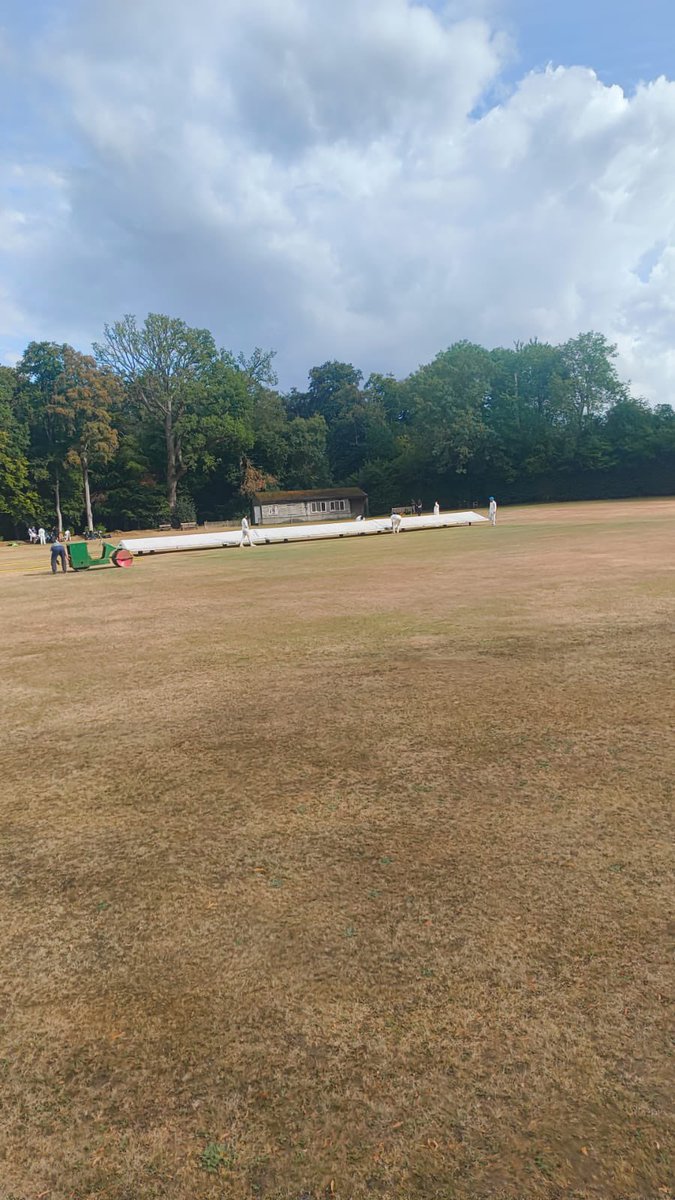 The opposition was 120/5 after 30 overs. The match was stopped due to rain. When we were ready to start again, they said the conditions were too dangerous to continue and walked off 😭